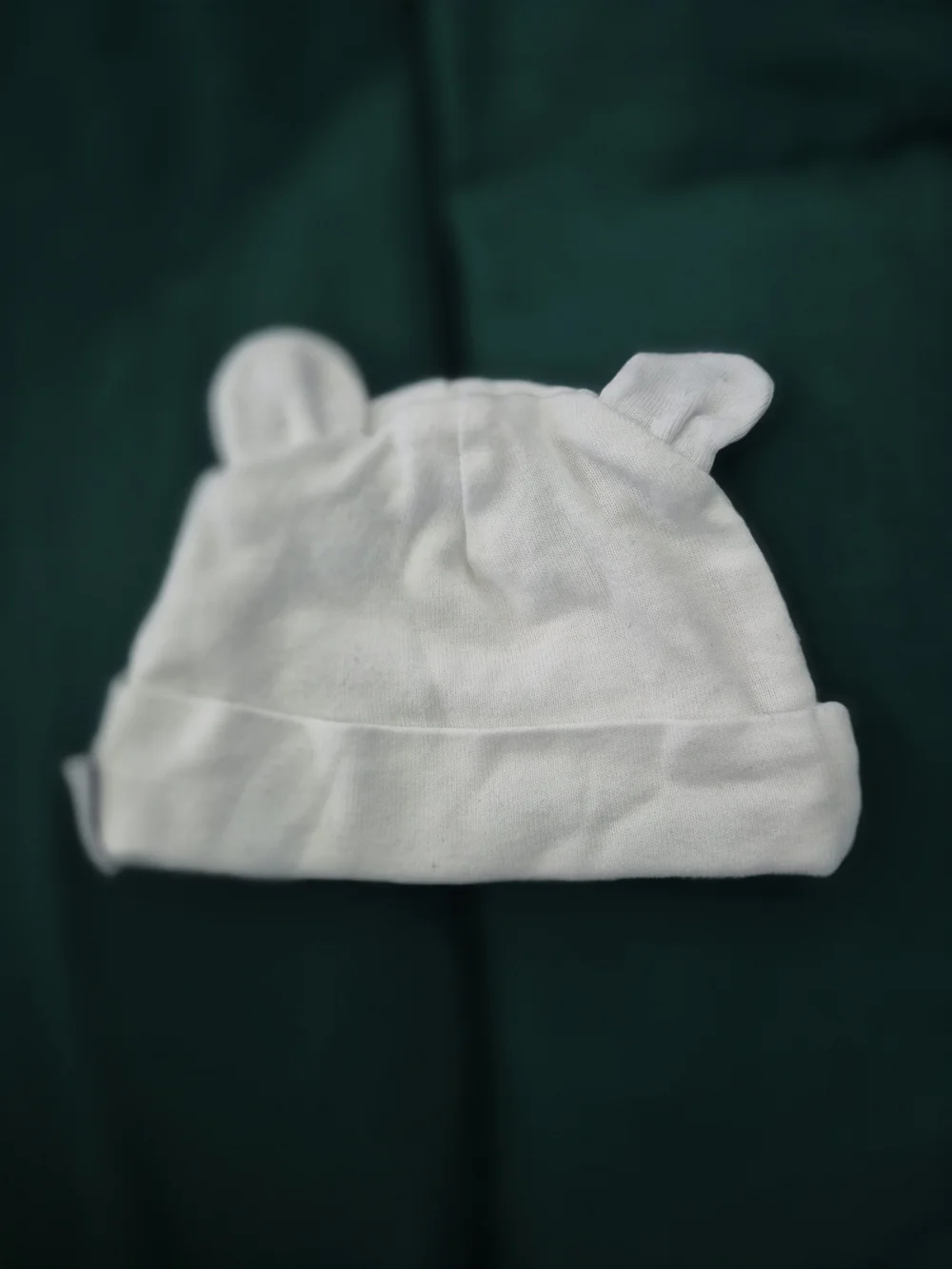 Gerber White Baby Cap with Ear Detail